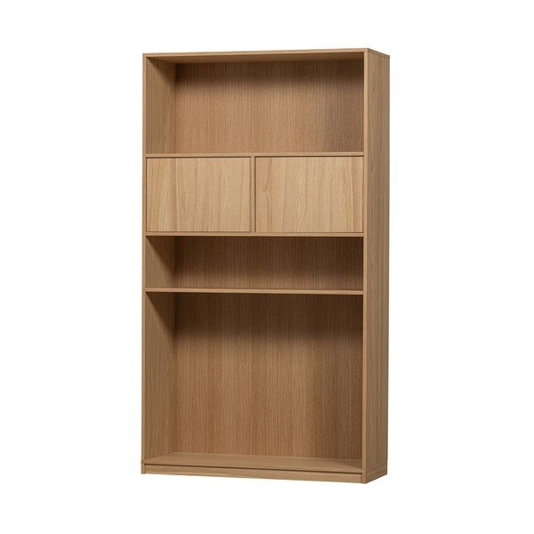 Modulinė knygų spinta natūralios spalvos iš ąžuolo 110x199 cm Modulair – vtwonen