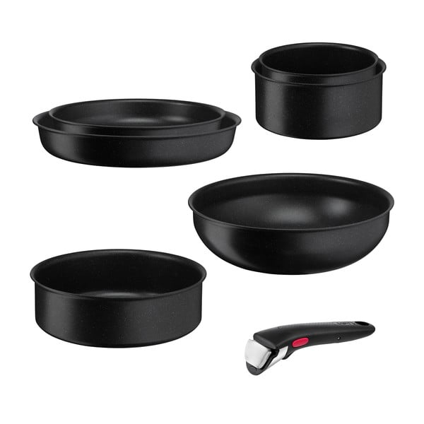 Iš aliuminio puodų rinkiniai 7 vnt. INGENIO Black stone L3998702 – Tefal-image-4