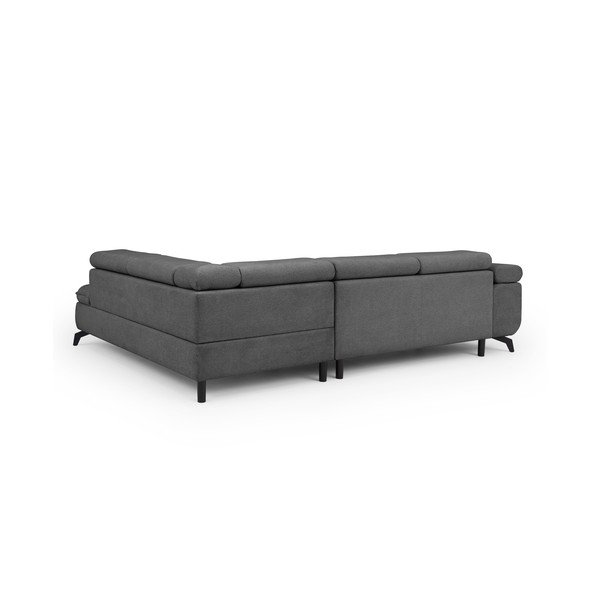 Pilkos spalvos kampinė sofa iš šenilinio audinio (su dešiniuoju kampu/„L“ formos) Marbeya  – Ropez-image-3