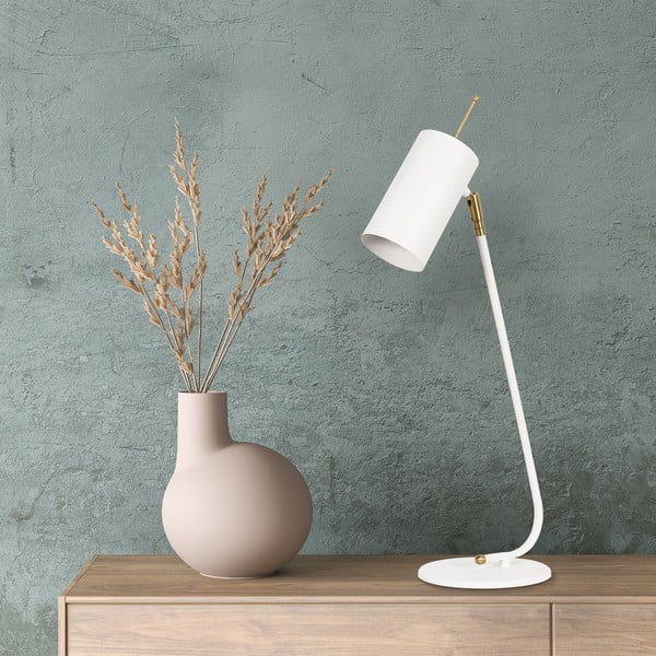 Baltos spalvos stalinis šviestuvas (aukštis 55 cm) su metaliniu gaubtu Sivani – Opviq lights-image-3