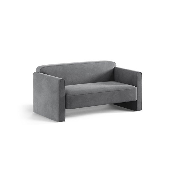 Pilkos spalvos iš velveto sofa 140 cm Abby – Micadoni -image-1