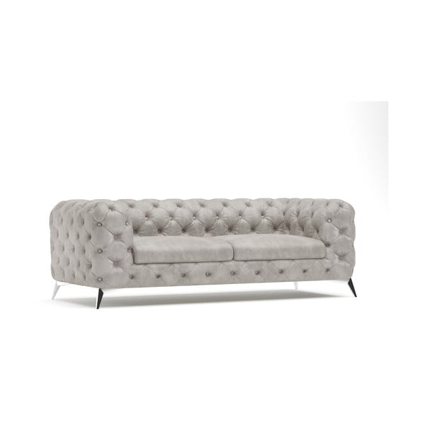 Šviesiai pilkos spalvos iš velveto sofa 225 cm Chelsea – Ropez