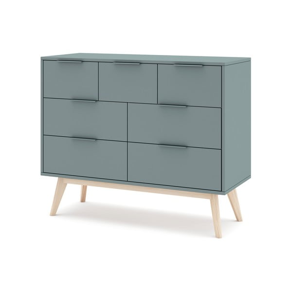 Pilkai žalios spalvos šoninė spintelė 120x83x40 cm Pisco – Marckeric-image-3