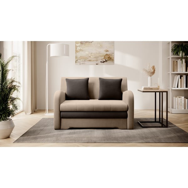Šviesiai rudos spalvos iš velveto sulankstoma sofa 130 cm Ario – ELTAP-image-1