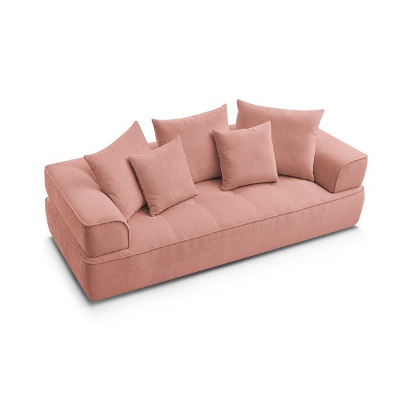 Rožinės spalvos iš šenilinio audinio sofa 237 cm Whesley – Bobochic Paris-image-4