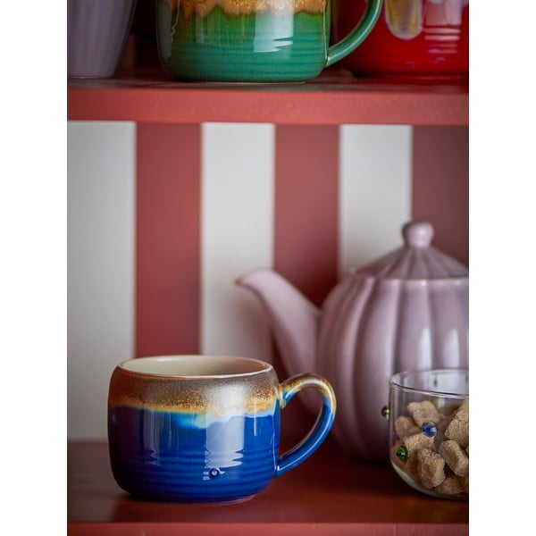 Mėlynos spalvos/rudos spalvos iš akmens masės puodeliai 4 vnt. 400 ml Sheen – Bloomingville-image-1