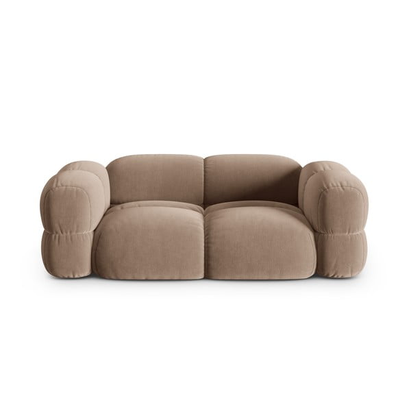 Rudos spalvos iš velveto sofa 210 cm Loretto – Cosmopolitan Design