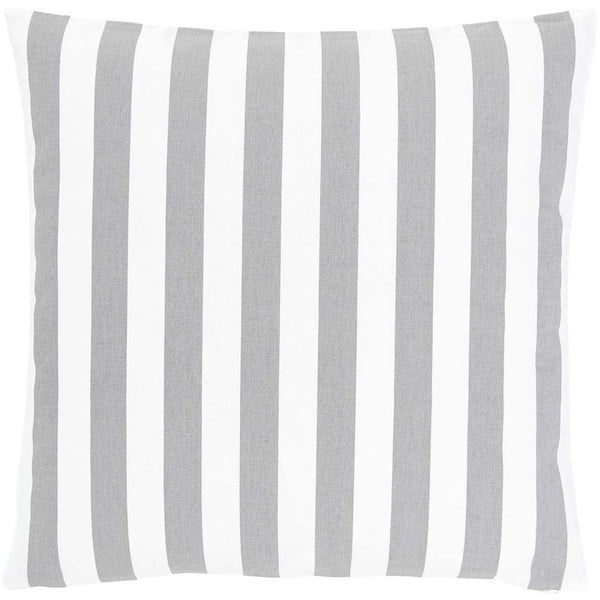 Baltos ir pilkos medvilnės dekoratyvinis pagalvės užvalkalas Westwing Collection Timon, 50 x 50 cm