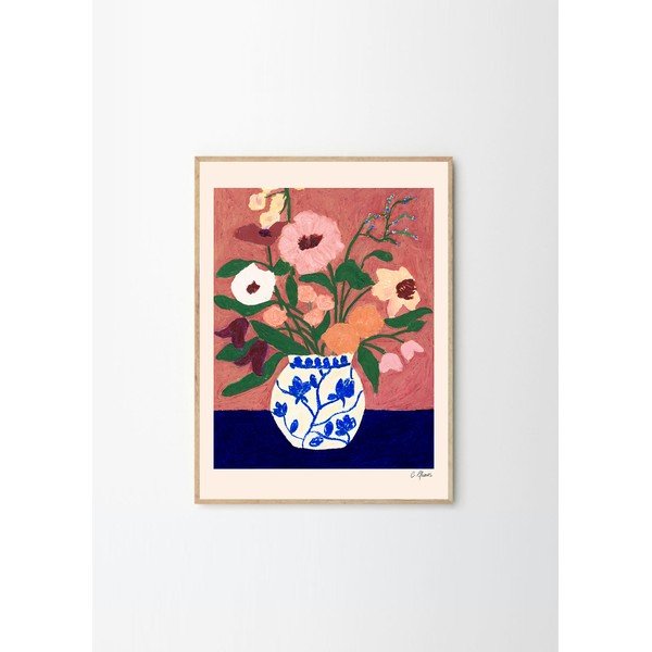 Plakatas 30x40 cm Flowers on Blue Table – Carla Llanos – The Poster Club-image-4