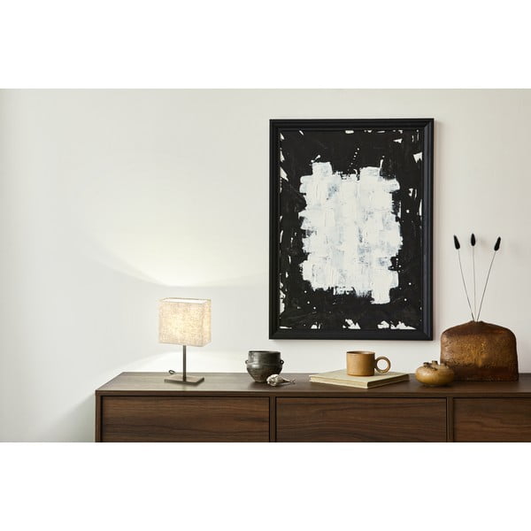 Stalinis šviestuvas juodos spalvos/smėlio spalvos (aukštis 30 cm) su tekstiliniu gaubtu Kate – Fischer & Honsel-image-1