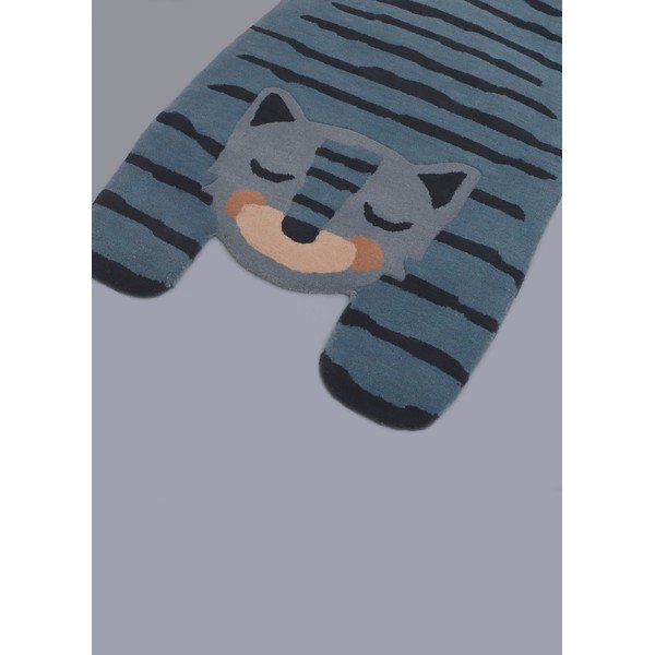 Vaikiškas vilnonis kilimas Nattiot Blue Tigger, 65 x 125 cm-image-1