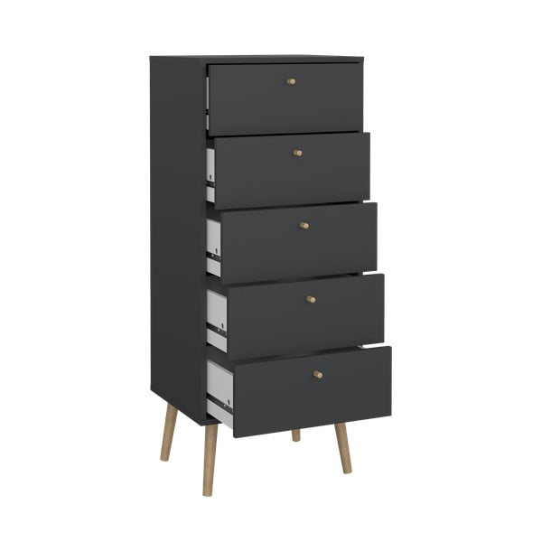 Aukšta šoninė spintelė antracito spalvos 50x120 cm Bodo – Tvilum-image-3