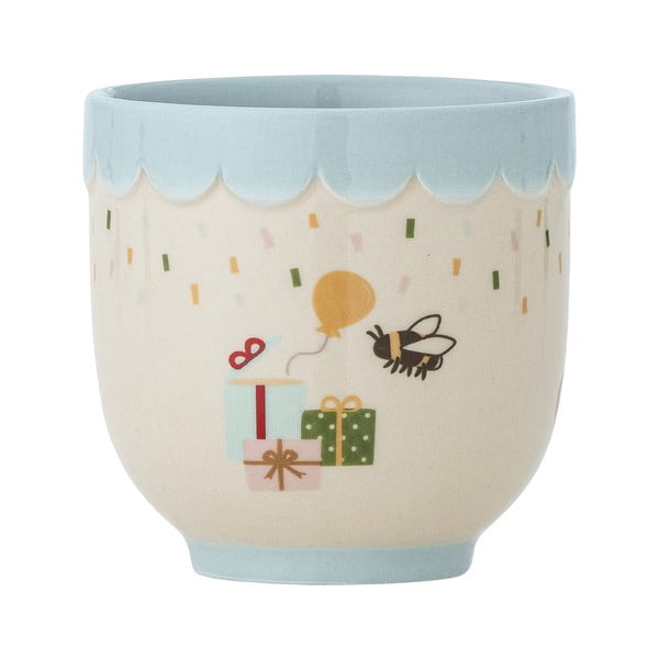 Mėlynos spalvos/kreminės spalvos iš akmens masės vaikiškas puodelis 150 ml Celebrate – Bloomingville Mini-image-2