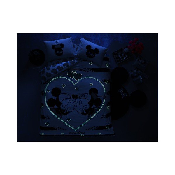 Medvilninė dvigulė paklodė "Tac Mickey & Minnie Amour", 200 x 220 cm-image-1
