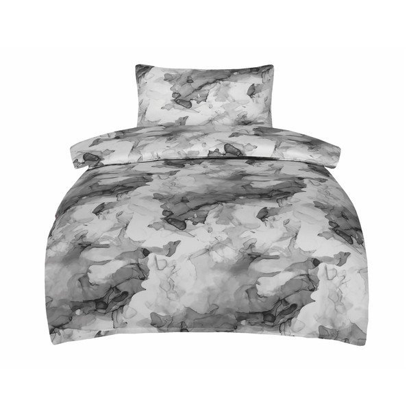 Pilkos spalvos iš satino medvilnės viengulė patalynė 140x200 cm Deluxe Minerals – My House