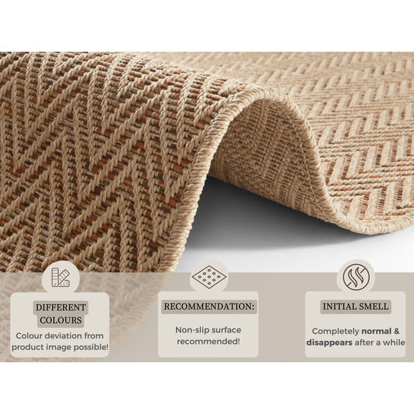 Šviesiai rudos spalvos lauko kilimas 80x250 cm Nature – Hanse Home-image-4