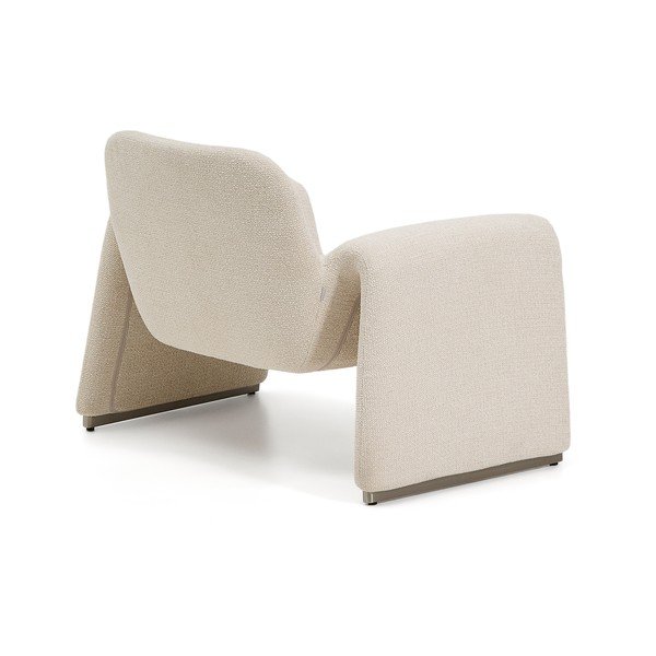 Smėlio spalvos krėslas iš šenilinio audinio Melvia – Kave Home-image-4