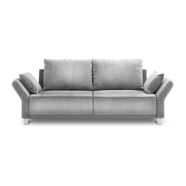 Šviesiai pilka trivietė aksominė sofa-lova Windsor & Co Sofas Pyxis