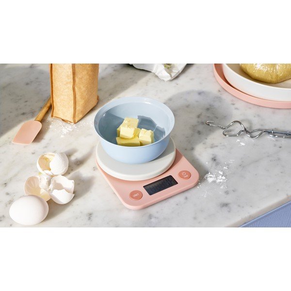 Baltos spalvos iš plastiko skaitmeninė virtuvinės svarstyklės Foodie – RIG-TIG-image-2