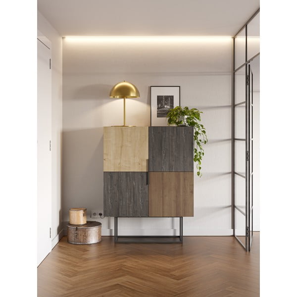 Spintelė rudos spalvos/natūralios spalvos iš ąžuolo 100x130 cm Titan – Marckeric-image-1