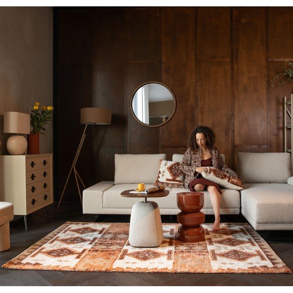 Sieninis veidrodis su medžio masyvo rėmu ø 80 cm Gale – Dutchbone-image-1