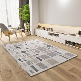 Šviesiai pilkos spalvos/dramblio kaulo spalvos kilimas 80x150 cm Flora – Universal