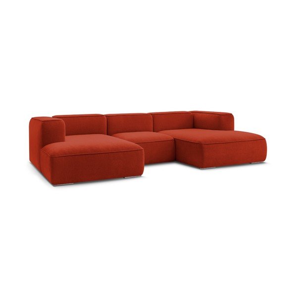 Kampinė sofa raudonos plytų spalvos Zephyr – Bobochic Paris-image-3