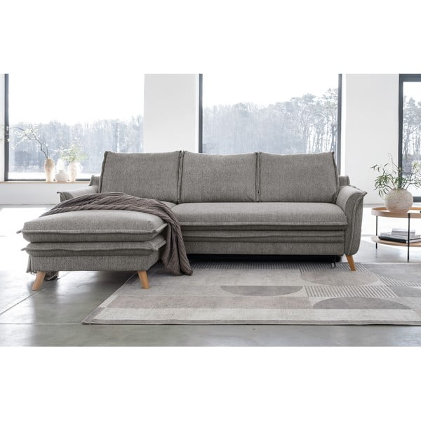 Sulankstoma kampinė sofa pilkos spalvos (su kairiuoju kampu) Charming Charlie – Miuform-image-1