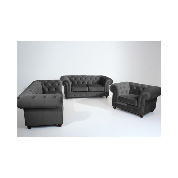 Antracito pilkos spalvos sofa "Max Winzer Orleans Velvet", 216 cm-image-2