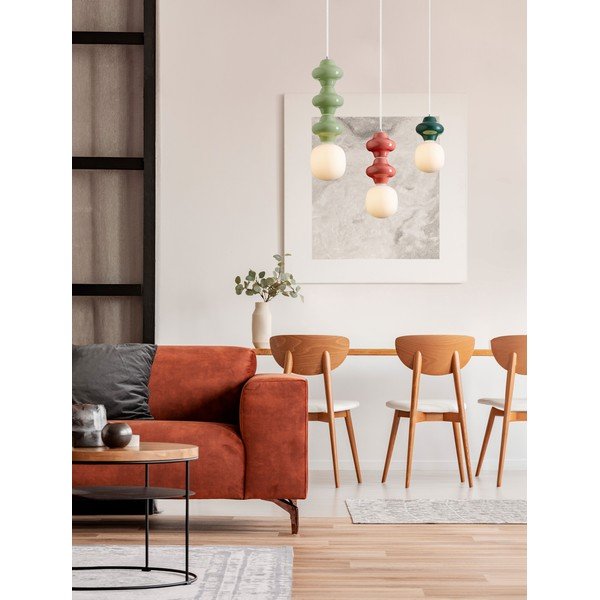 Baltos spalvos/smaragdinės spalvos iš keramikos kabantis šviestuvas ø 18 cm su stiklo gaubtu Clio – Nova Luce-image-2