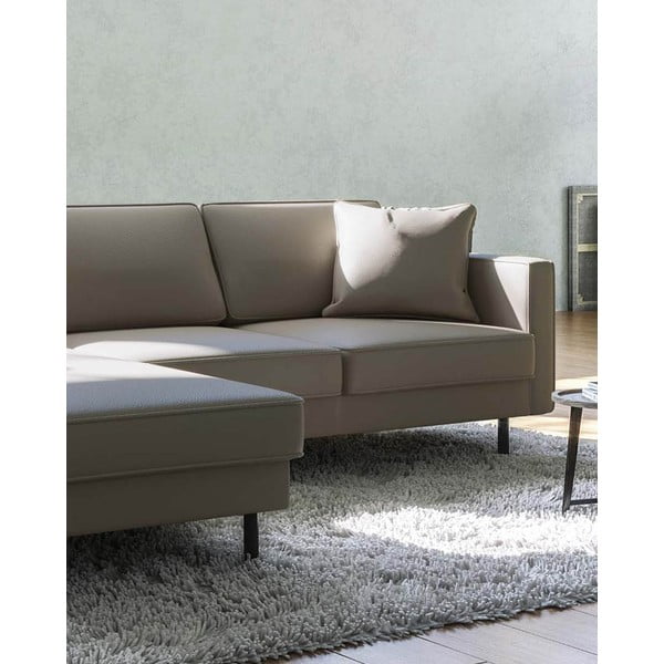 Kampinė sofa šviesiai rudos spalvos iš odos (su kairiuoju kampu) Kobo – MESONICA-image-4