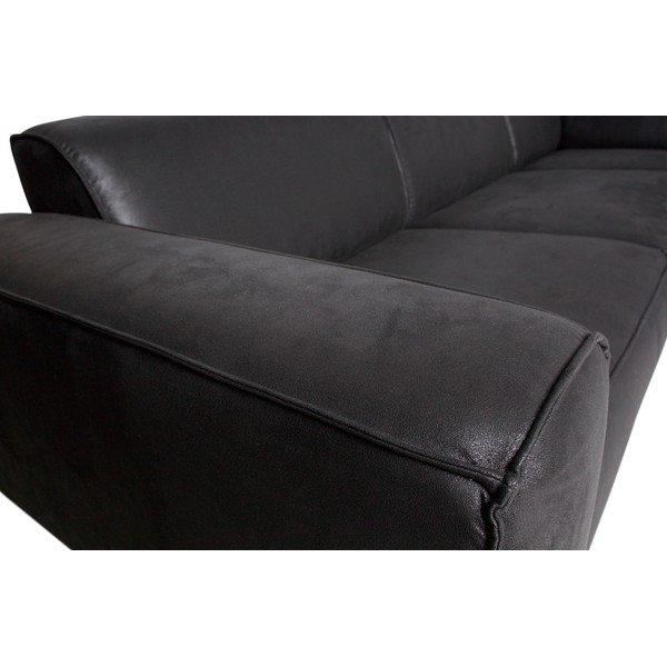 Juoda zomšinė kampinė sofa BePureHome Statement, dešinysis kampas-image-4
