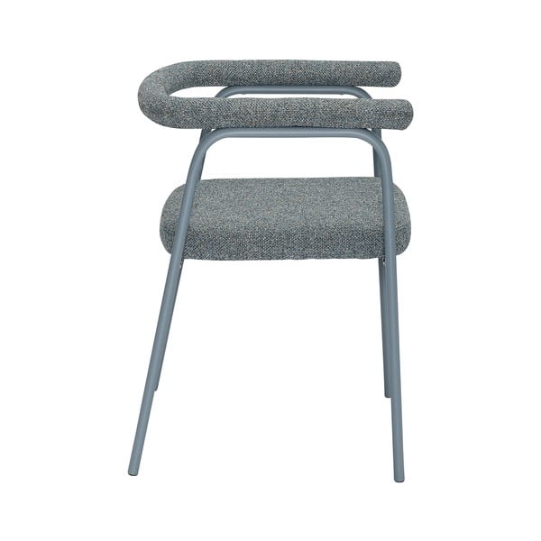 Pilkos spalvos iš audinio valgomojo kėdžių komplektas su porankiais 2 vnt. Ecto – Hübsch-image-2