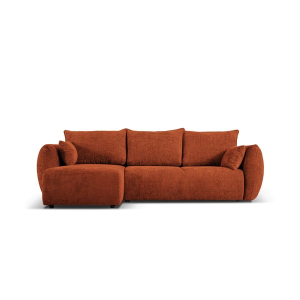 Kampinė sofa oranžinės spalvos (su kairiuoju kampu) Matera – Cosmopolitan Design