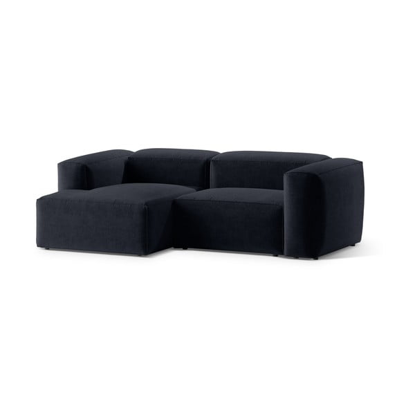 Tamsiai mėlynos spalvos kampinė sofa (su kairiuoju kampu/su gultu) Bergamo – Cosmopolitan Design-image-2