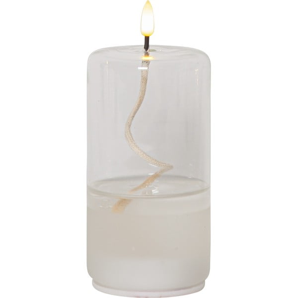 Bílá LED svíčka ve skle Star Trading Flamme Float, aukštis 17,5 cm