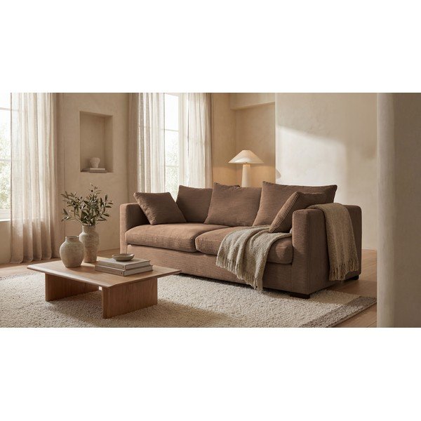 Sofa iš kordinio velveto šviesiai rudos spalvos 220 cm Comfy – Scandic-image-1