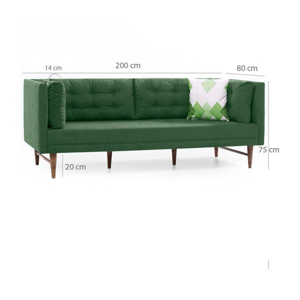 Žalia trijų vietų sofa Balcab Home Eva-image-3