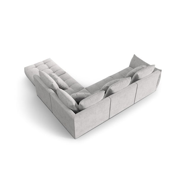 Kampinė sofa šviesiai pilkos spalvos (su dešiniuoju kampu/„L“ formos) Bloom – Micadoni Home-image-3