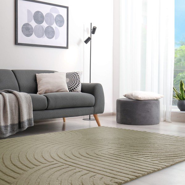 Kilimas iš vilnos khaki spalvos 160x230 cm Hague – Asiatic Carpets-image-1
