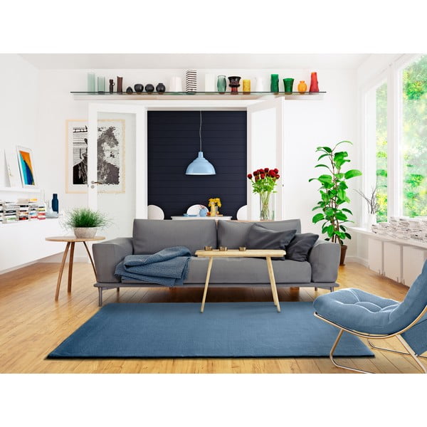 Mėlynas kilimas Universal Berna Liso, 80 x 150 cm-image-1