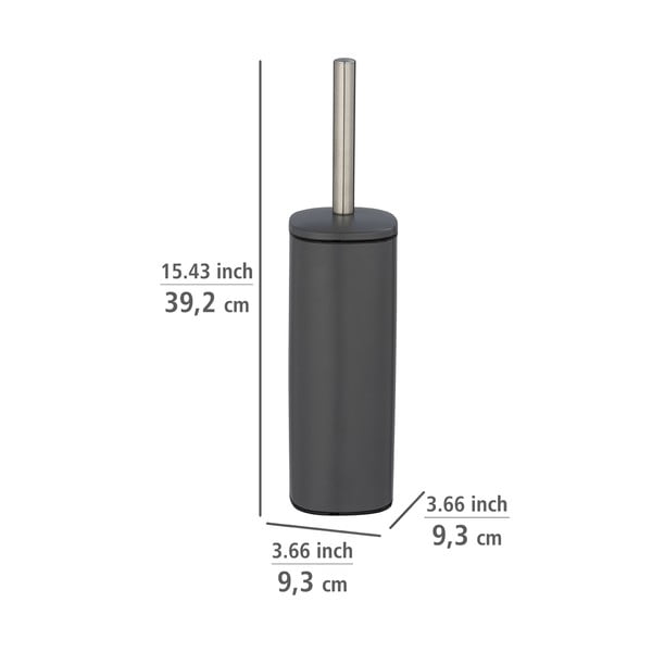 Tamsiai pilkas tualeto šepetys, pagamintas iš nerūdijančio plieno Wenko Alassio-image-1
