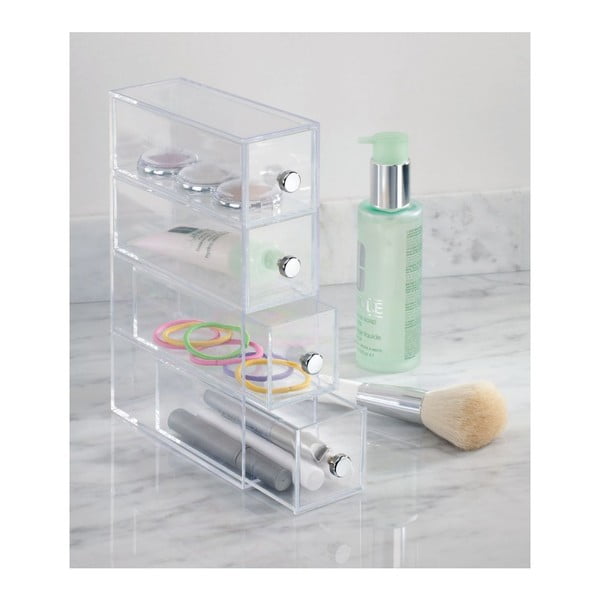 Skaidri laikymo dėžė su 4 stalčiais iDesign Tower-image-1