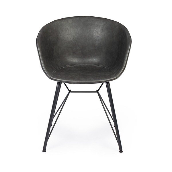 Tamsiai pilkos spalvos iš audinio valgomojo kėdė Warhol – Bizzotto-image-2