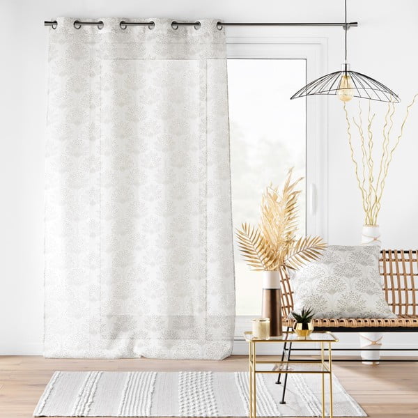 Permatoma užuolaida baltos spalvos/smėlio spalvos 140x280 cm Majestia – douceur d'intérieur-image-4