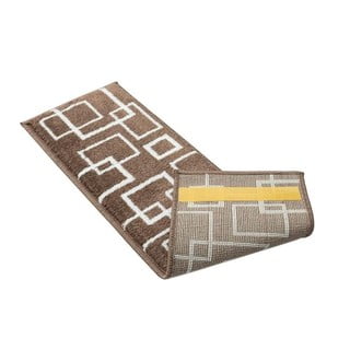 Laiptų kilimėlių rinkiniai rudos spalvos 13 vnt. 22x73 cm Geometric – Mila Home