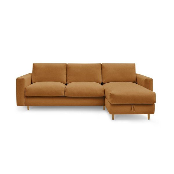Garstyčių spalvos kampinė sofa Nouveau Cocoone – Bobochic Paris