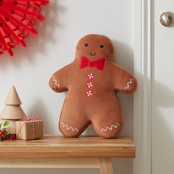Iš velveto dekoratyvinė pagalvėlė su Kalėdų motyvu 28x37 cm Gingerbread – Catherine Lansfield