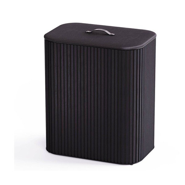 Juodos spalvos iš bambuko skalbinių krepšys 3x30 l Tota Trio Luxe – Joseph Joseph-image-1