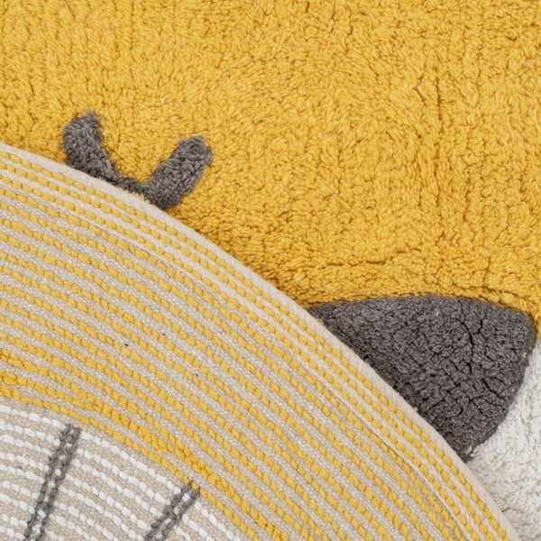 Iš medvilnės vaikiškas kilimas ochros spalvos ø 100 cm Lion – Ixia-image-4